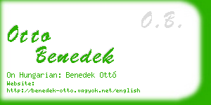 otto benedek business card